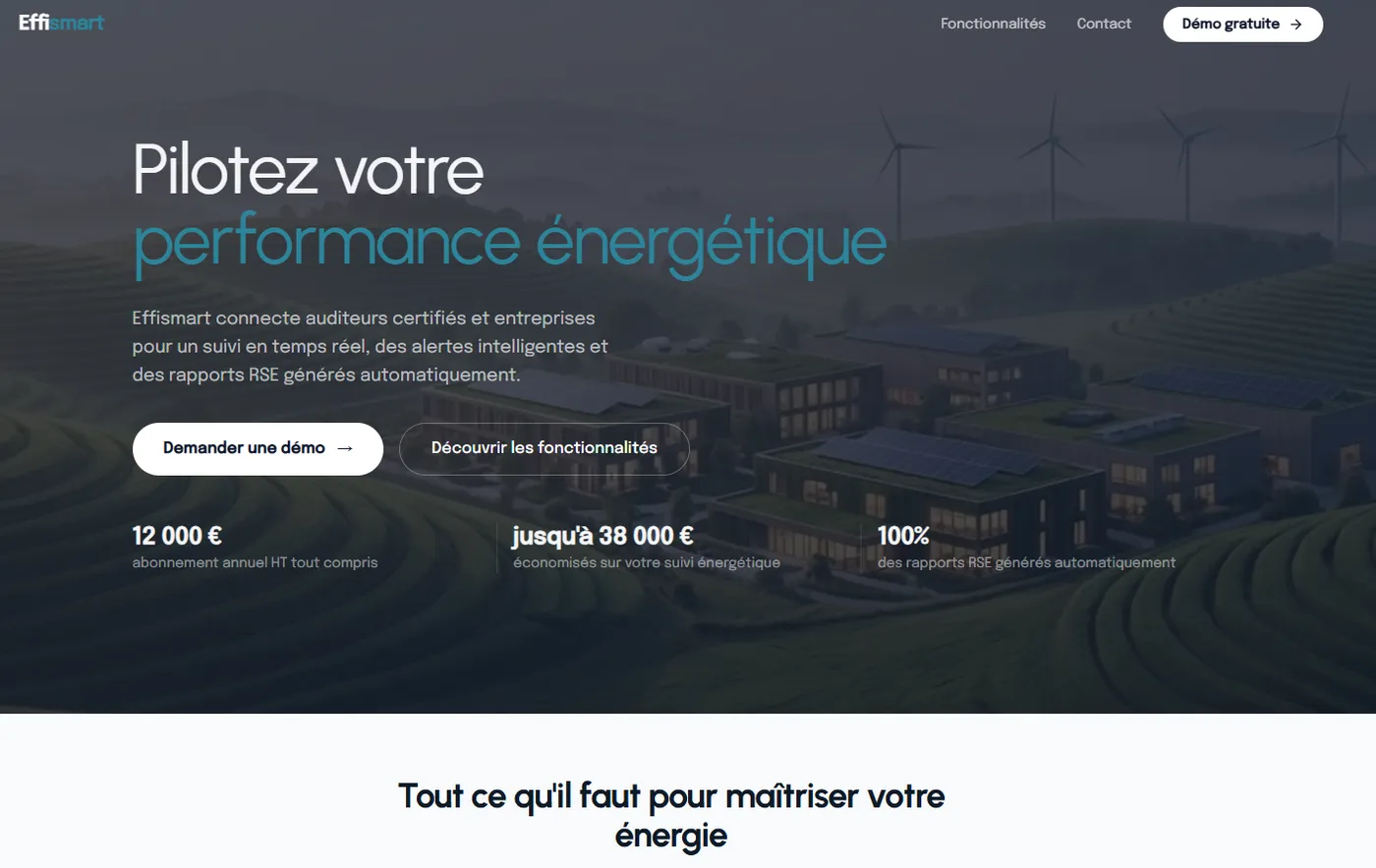 Site vitrine créé par Mira pour une solution SaaS